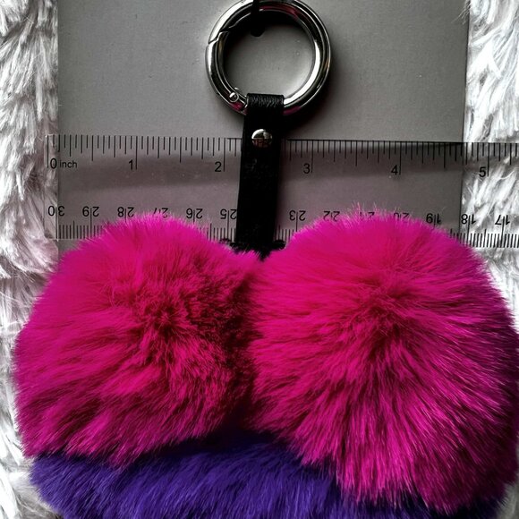NWT ZARA HEART KEYRING BAG CHARM FUR *Hot Pink *Purple *Pink - Picture 4 of 10